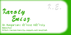 karoly enisz business card